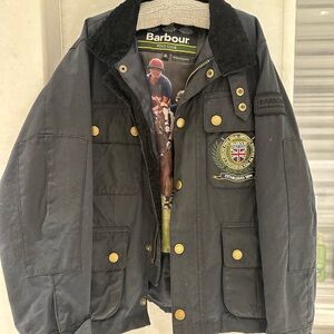 Barbour waxed polo club jacket
